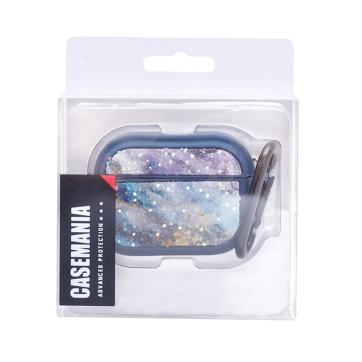 Apple AirPods Pro 2 / Pro Case - Diamond Marble Glitter with Ring - Blue