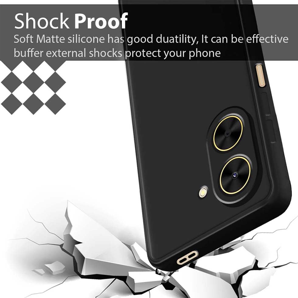Xiaomi Poco C71 Hoesje - Zwart - Siliconen Camera Bescherming Back Cover