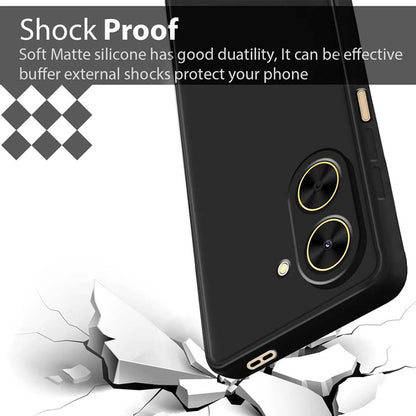 Xiaomi Poco C71 Hoesje - Zwart - Siliconen Camera Bescherming Back Cover
