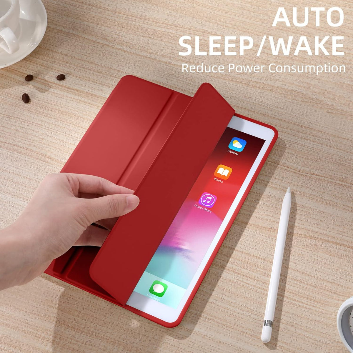 Apple iPad 8 10.2 (2020) Tablethoes - Rood - Smart Cover
