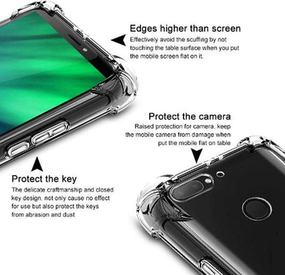 Oppo A12 Case - Clear - Shockproof Hybrid Back Cover