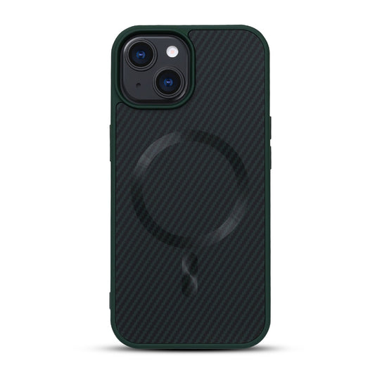 Apple iPhone 14 Case - Green - Carbon MagSafe Back Cover
