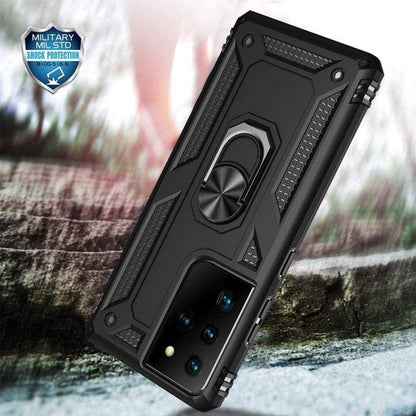 Samsung Galaxy S21 Ultra Case - Black - Armor Kickstand Back Cover