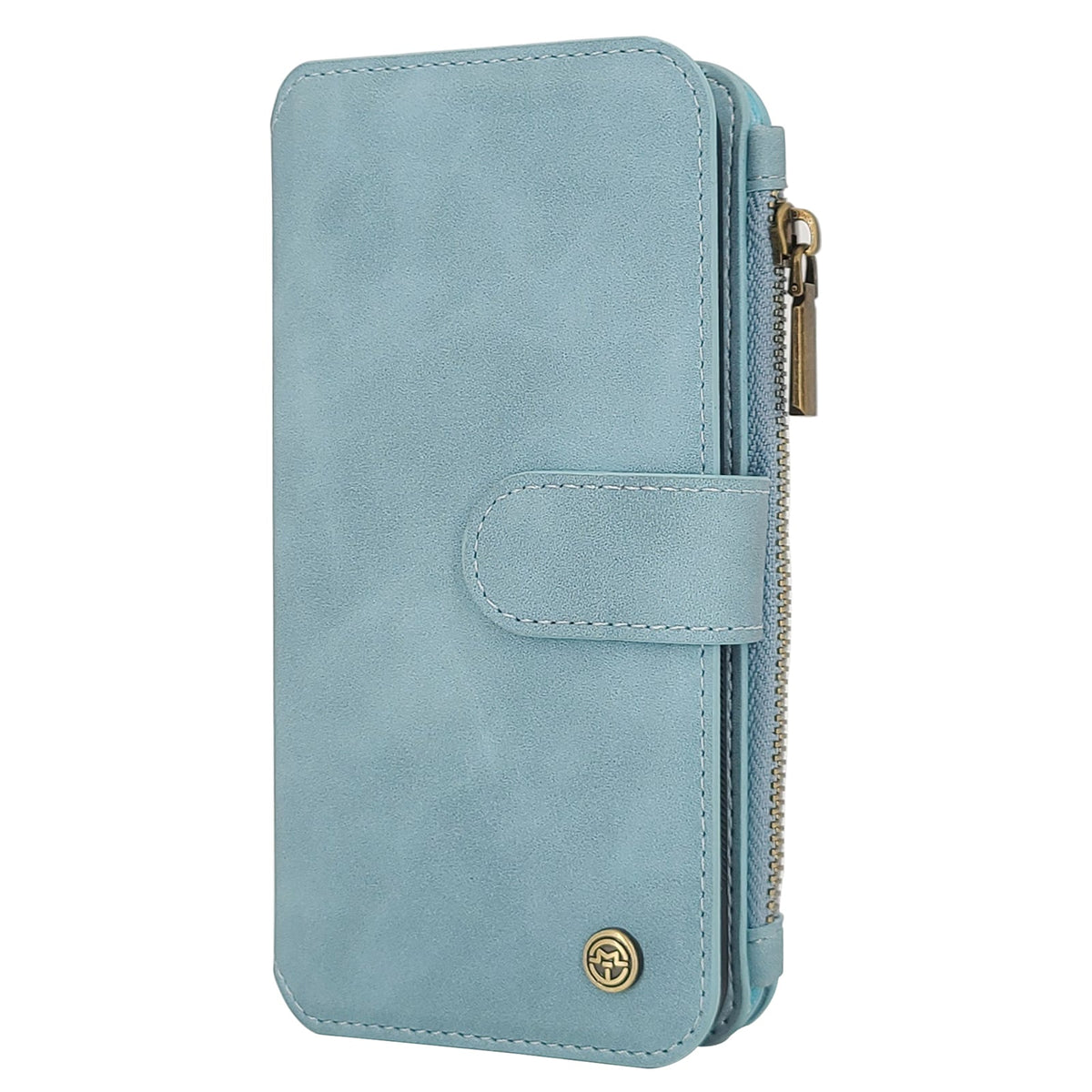 iPhone 16 Hoesje - Aqua Blue - 2 in 1 Bookcase met Rits