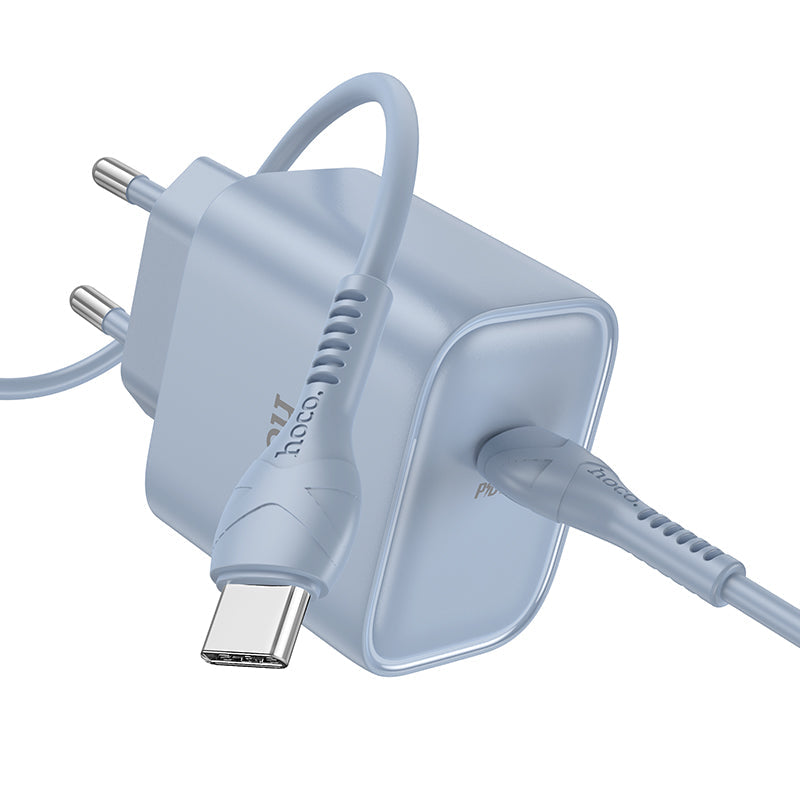 Hoco 25W USB-C Fast Charger with USB-C Cable 2m - Blue