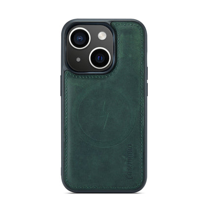 Apple iPhone 15 Plus Hülle - Emerald Green - Echtleder-2-in-1-MagSafe-Klapphülle mit Kartenfach