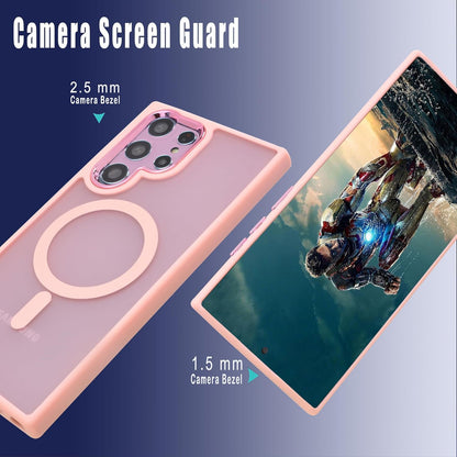 Samsung Galaxy S22 Ultra Hoesje - Roze - Matte Armor MagSafe Back Cover