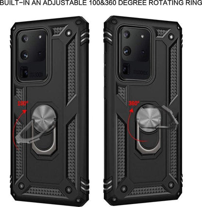 Samsung Galaxy S20 Ultra Hoesje - Zwart - Armor Kickstand Back Cover