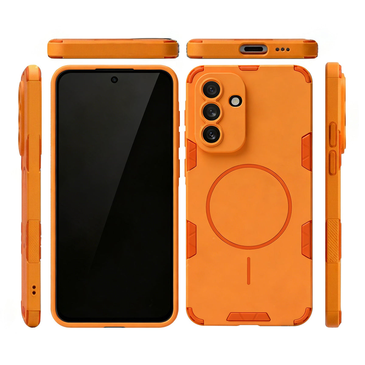 Samsung Galaxy A37 Hoesje - Matte Oranje - Frosted Matte Hardcase MagSafe Back Cover