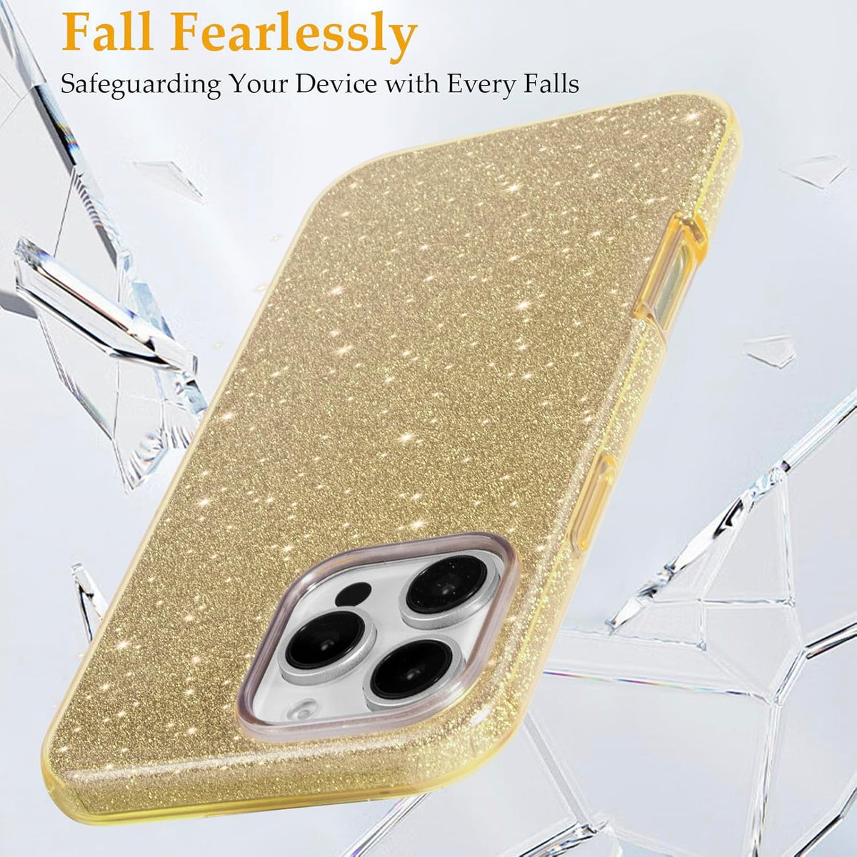 Apple iPhone 16 Pro Case - Gold - Glitter Back Cover