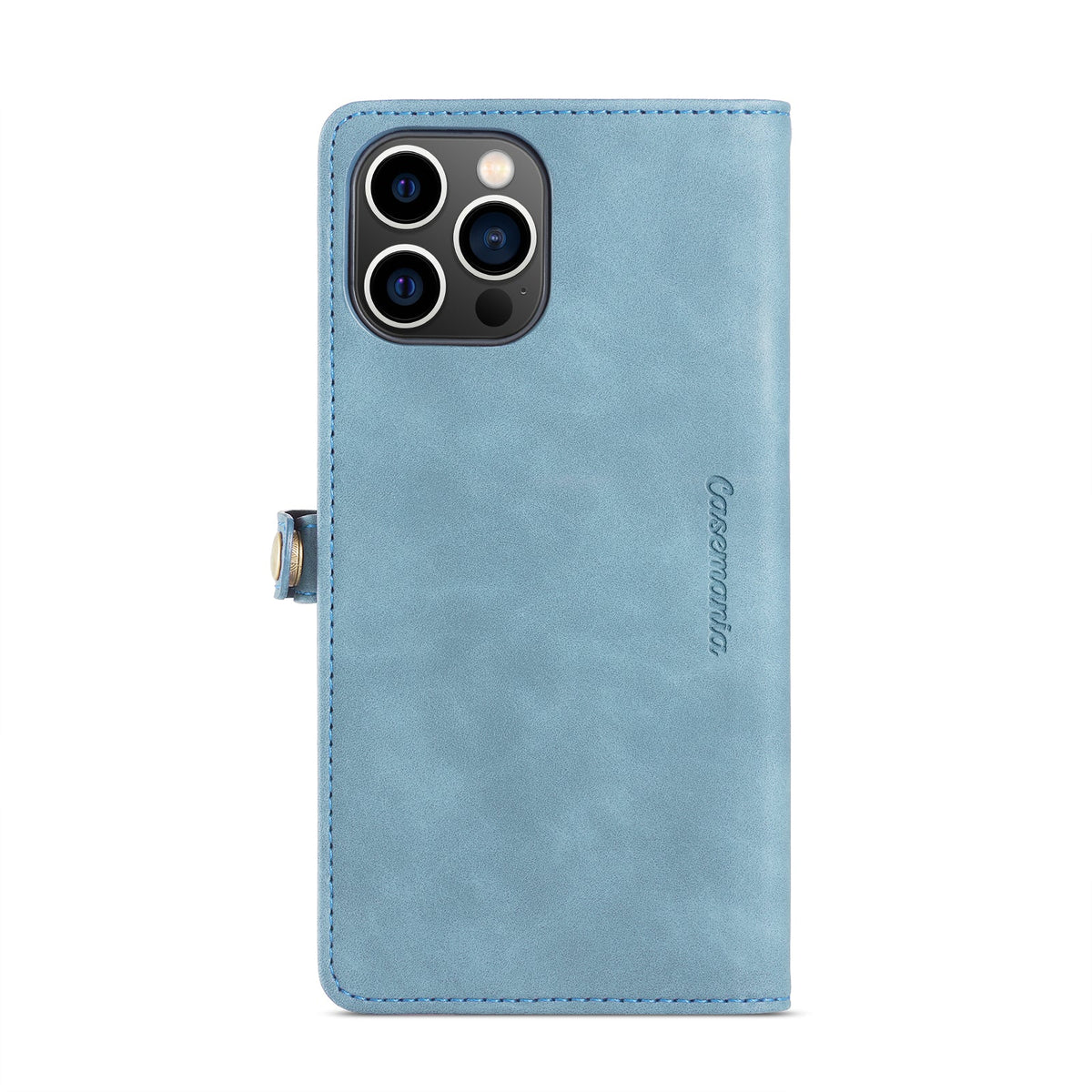 Apple iPhone 15 Plus Hoesje - Aqua Blue - Luxe MagSafe Bookcase met Rits en Telefoonkoord