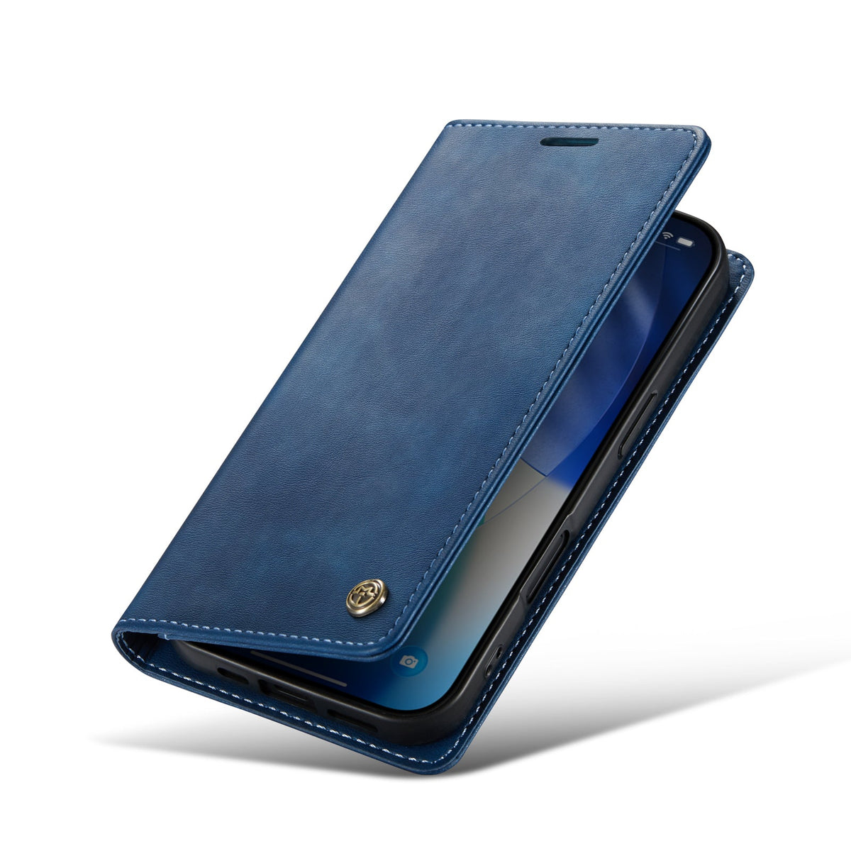 iPhone 17 Hoesje - Navy Blue - Dunne Bookcase