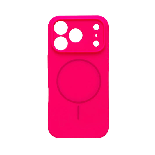 Apple iPhone 17 Pro Hülle - Neonrosa - Liquid-Silikon-MagSafe-Backcover