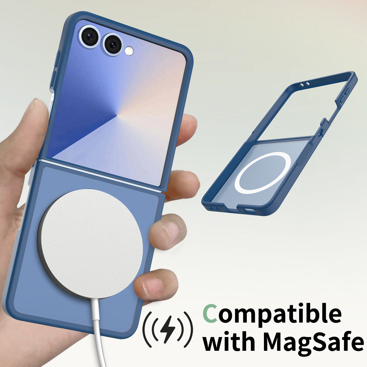 Samsung Galaxy Z Flip8 Case - Dark Blue - Matte Armor MagSafe Back Cover