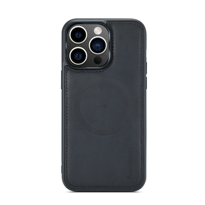 Apple iPhone 15 Pro Max Hülle - Charcoal Gray - Echtleder-2-in-1-MagSafe-Klapphülle mit Kartenfach
