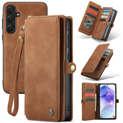 Samsung Galaxy A55 Case - Sienna Brown - 2-in-1 Wallet Case with 10 Card Slots