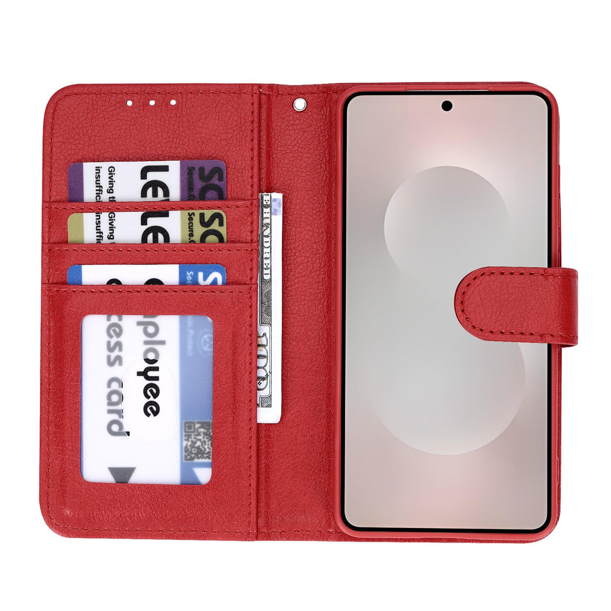 Samsung Galaxy S26 Case - Red - Luxury Wallet Case