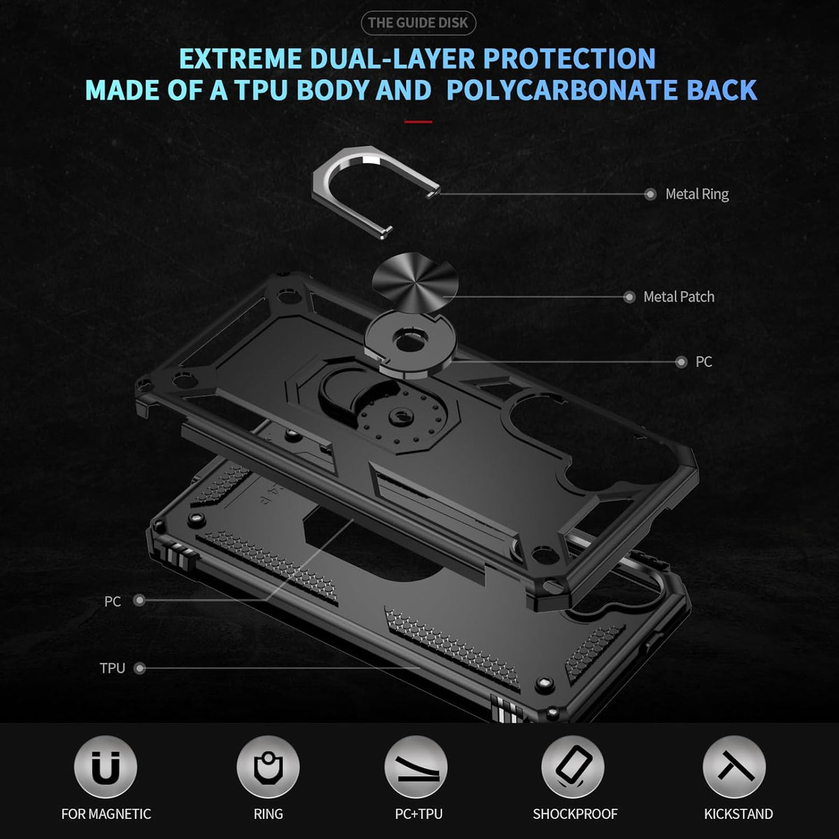 Samsung Galaxy S26 Hoesje - Zwart - Armor Kickstand Back Cover