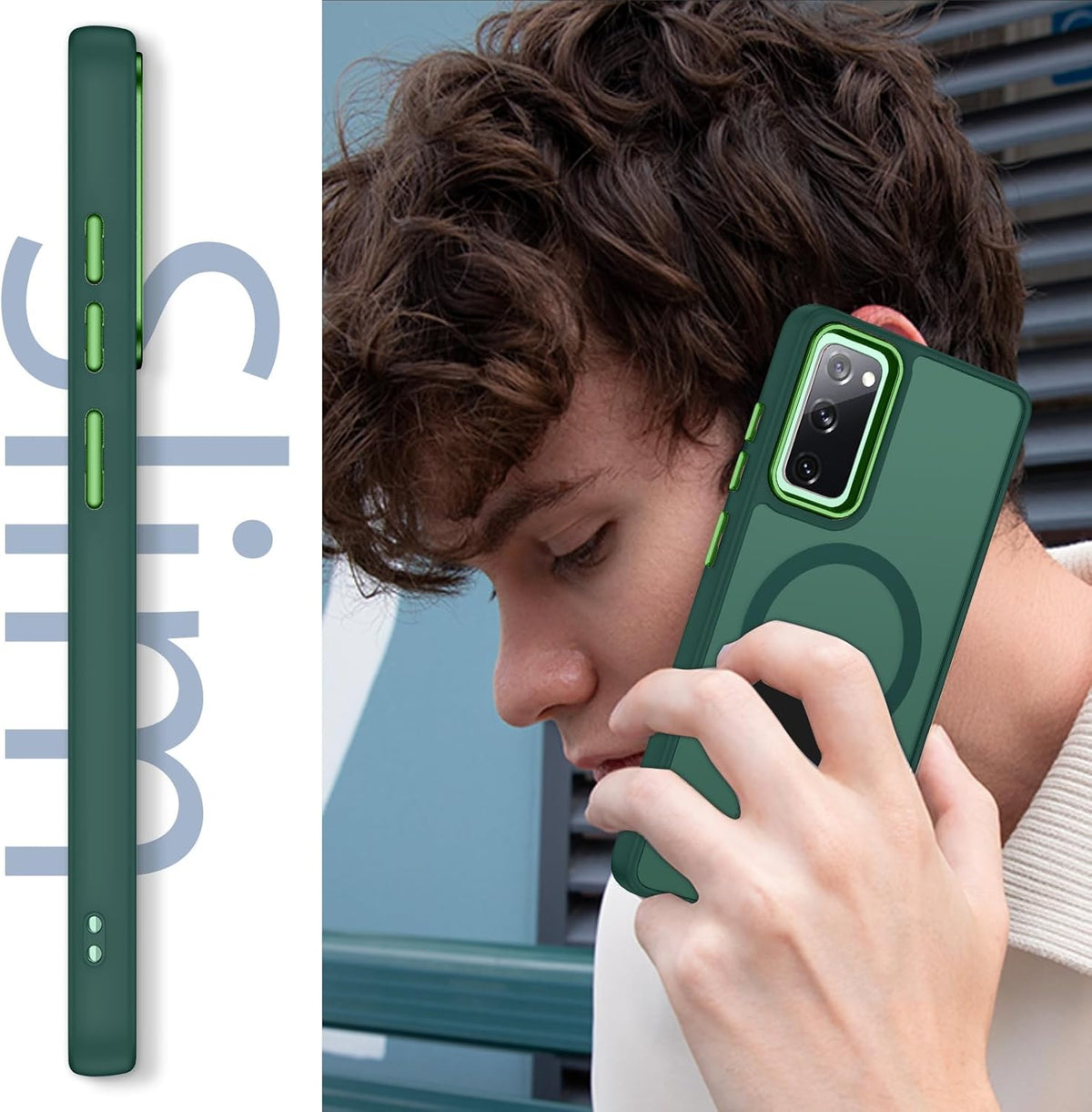 Samsung Galaxy S20 FE Hoesje - Groen - Matte Armor MagSafe Back Cover