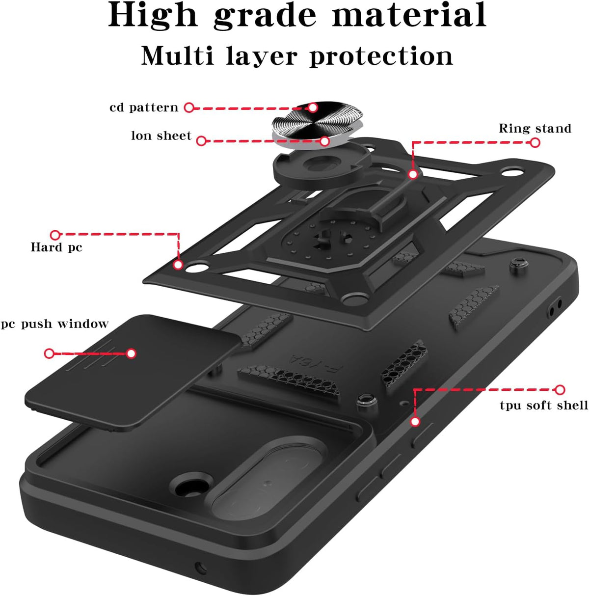 OnePlus Nord CE5 Hoesje - Zwart - Armor Kickstand Back Cover