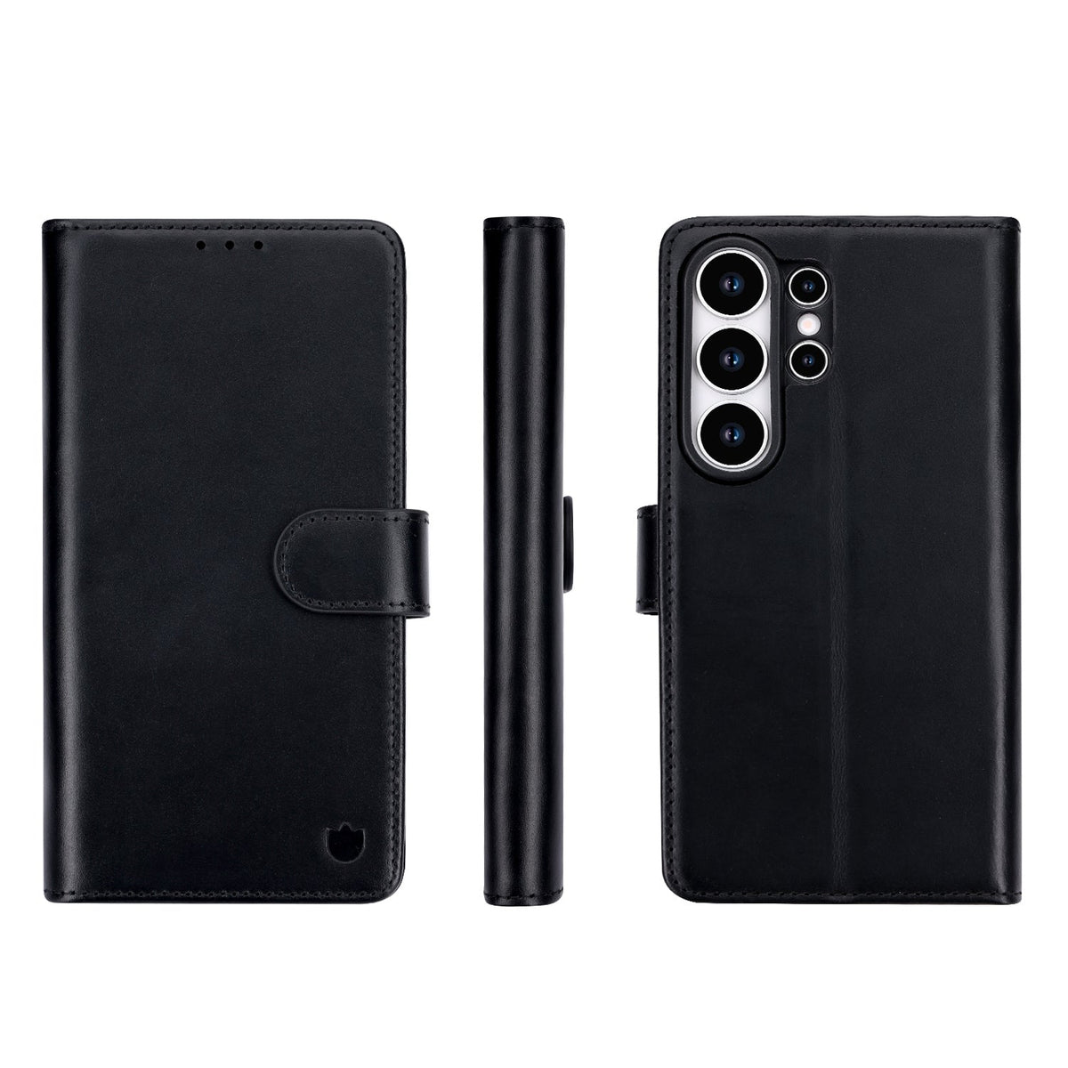 Samsung Galaxy S26 Ultra Hoesje - Onyx Black - Echt Leren Bookcase