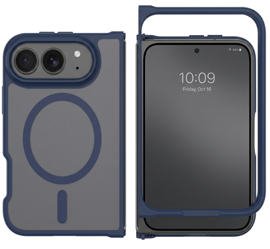 Apple iPhone Duo Hoesje - Donker Blauw - Matte Armor MagSafe Back Cover