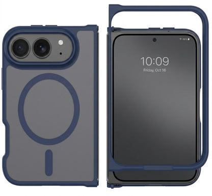 Apple iPhone Duo Hoesje - Donker Blauw - Matte Armor MagSafe Back Cover