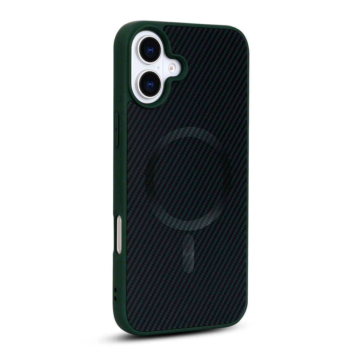 Apple iPhone 16 Hülle - Grün - Carbon-MagSafe-Backcover