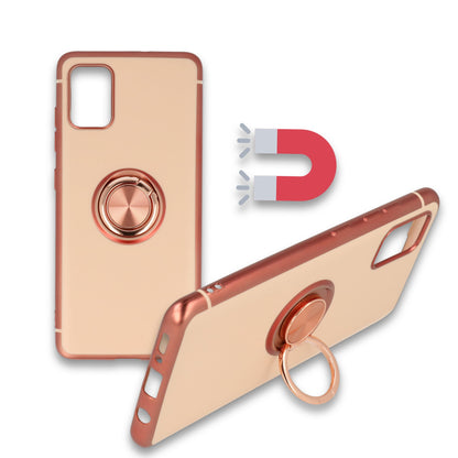 Samsung Galaxy S20 Ultra Hoesje - Roségoud - Siliconen Ring Kickstand Back Cover