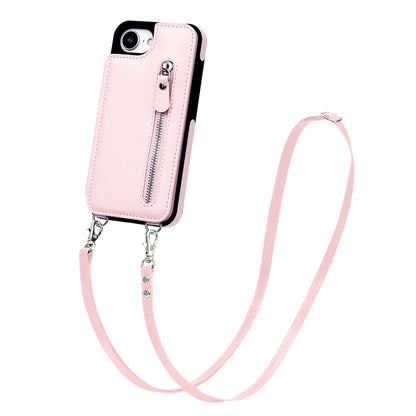 Apple iPhone 17e Hülle - Rosa - Luxus-Backcover mit Handykette und Reißverschluss