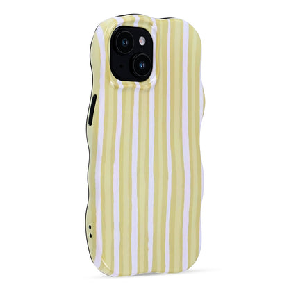Apple iPhone 12 Hoesje - Geel - Wave Edge Back Cover