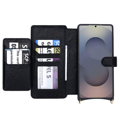 Samsung Galaxy S25 Ultra Hoesje - Zwart - 'Amsterdam' Magnetische Wallet Case met Pasjeshouders en