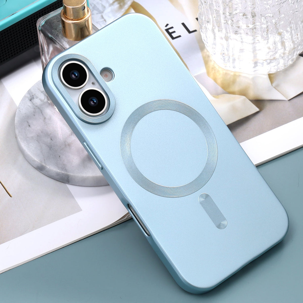 iPhone 17 Hoesje - Licht Blauw - Matte Siliconen MagSafe Back Cover