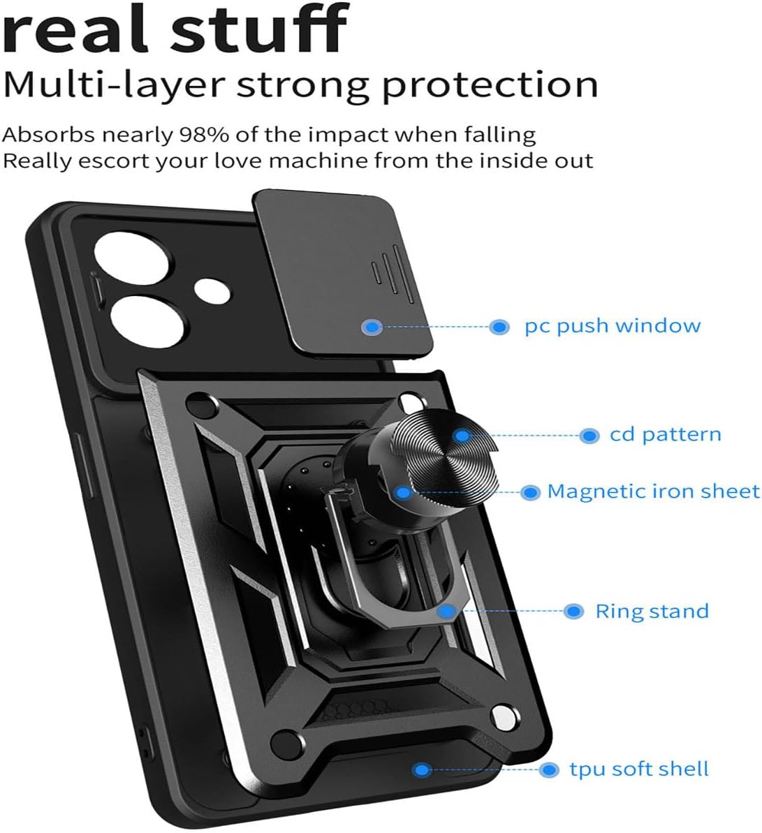 Oppo A60 Hülle - Schwarz - Armor-Ständer-Backcover
