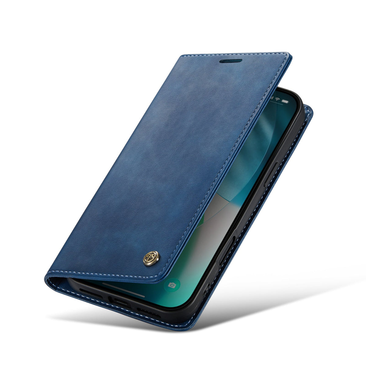 Apple iPhone 17 Pro Max Hoesje - Navy Blue - Luxe Dunne Bookcase