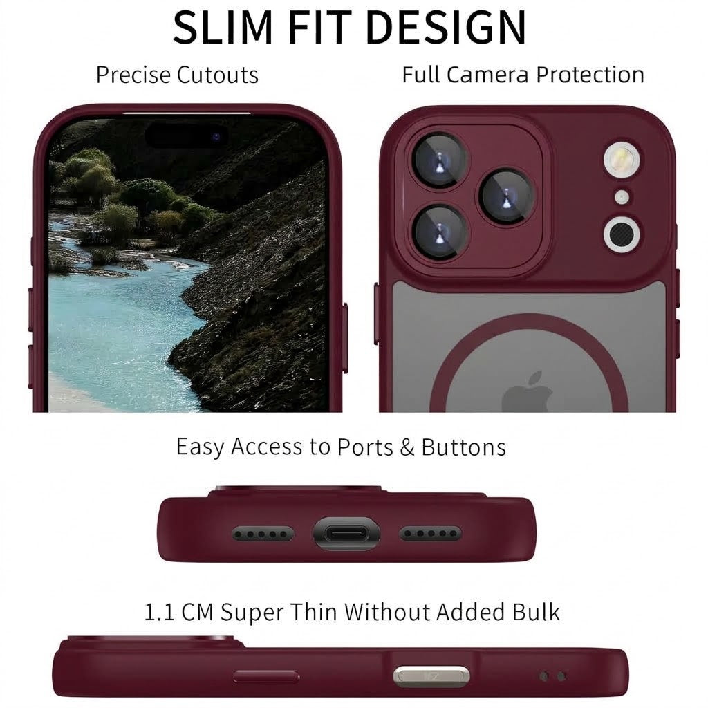 Apple iPhone 18 Pro Max Hoesje - Bordeaux - Matte Armor MagSafe Back Cover