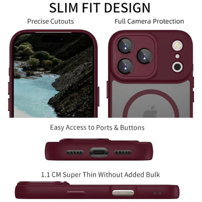 Apple iPhone 18 Pro Hoesje - Bordeaux - Matte Armor MagSafe Back Cover