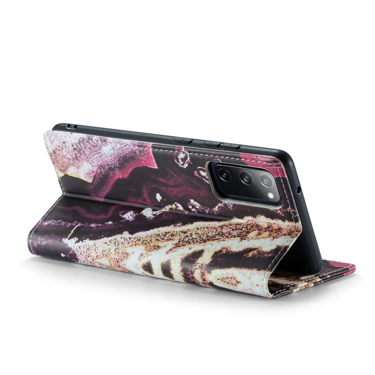 Samsung Galaxy S20 FE Hoesje - Magenta Eudialyte - Marmer Portemonnee Bookcase