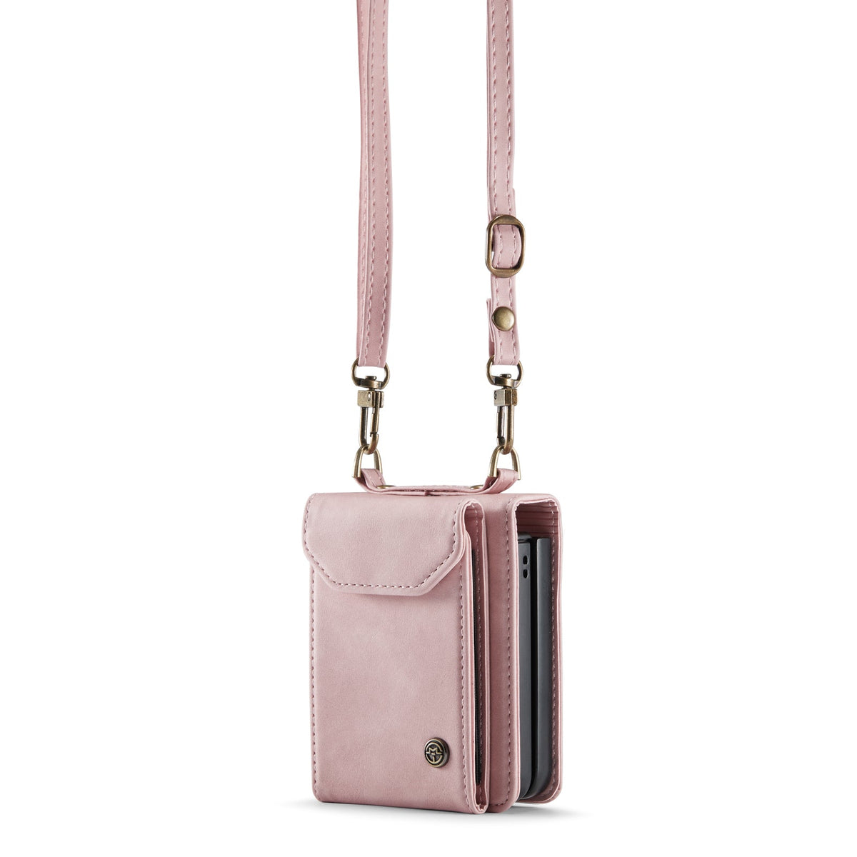 Samsung Galaxy Z Flip 7 Case - Pale Pink - Wallet Case with Phone Strap