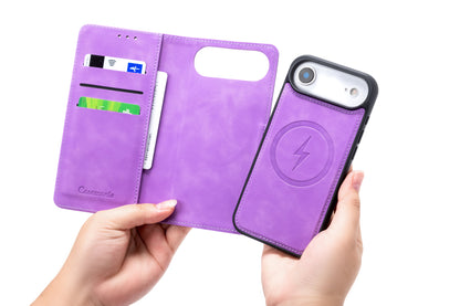 Apple iPhone Air Hoesje - Bright Lila - 2 in 1 MagSafe Bookcase