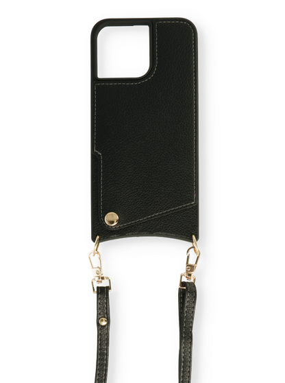 Apple iPhone 13 Pro Hoesje - Zwart - Back Cover met Pols Bandje en Telefoonkoord