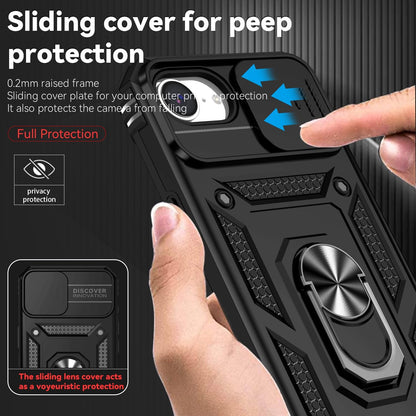 iPhone 16e Hoesje - Zwart - Armor Kickstand en Camera Bescherming Back Cover