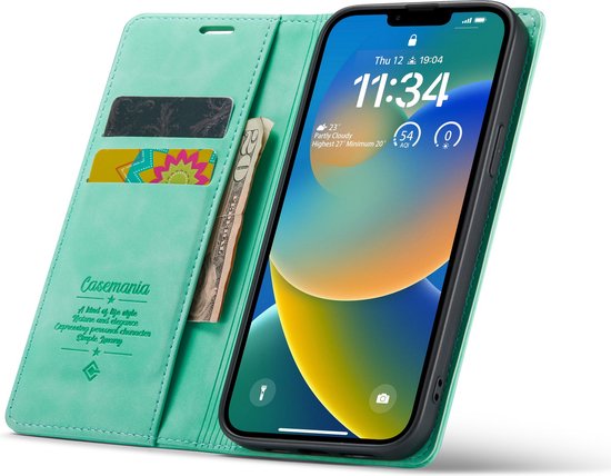 Apple iPhone 14 Case - Tropical Mint - Slim Wallet Case