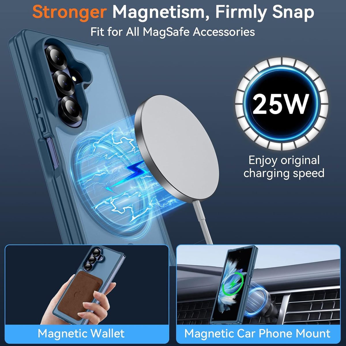 Samsung Galaxy Z Fold8 Ultra Case - Blue - Matte Armor MagSafe Back Cover