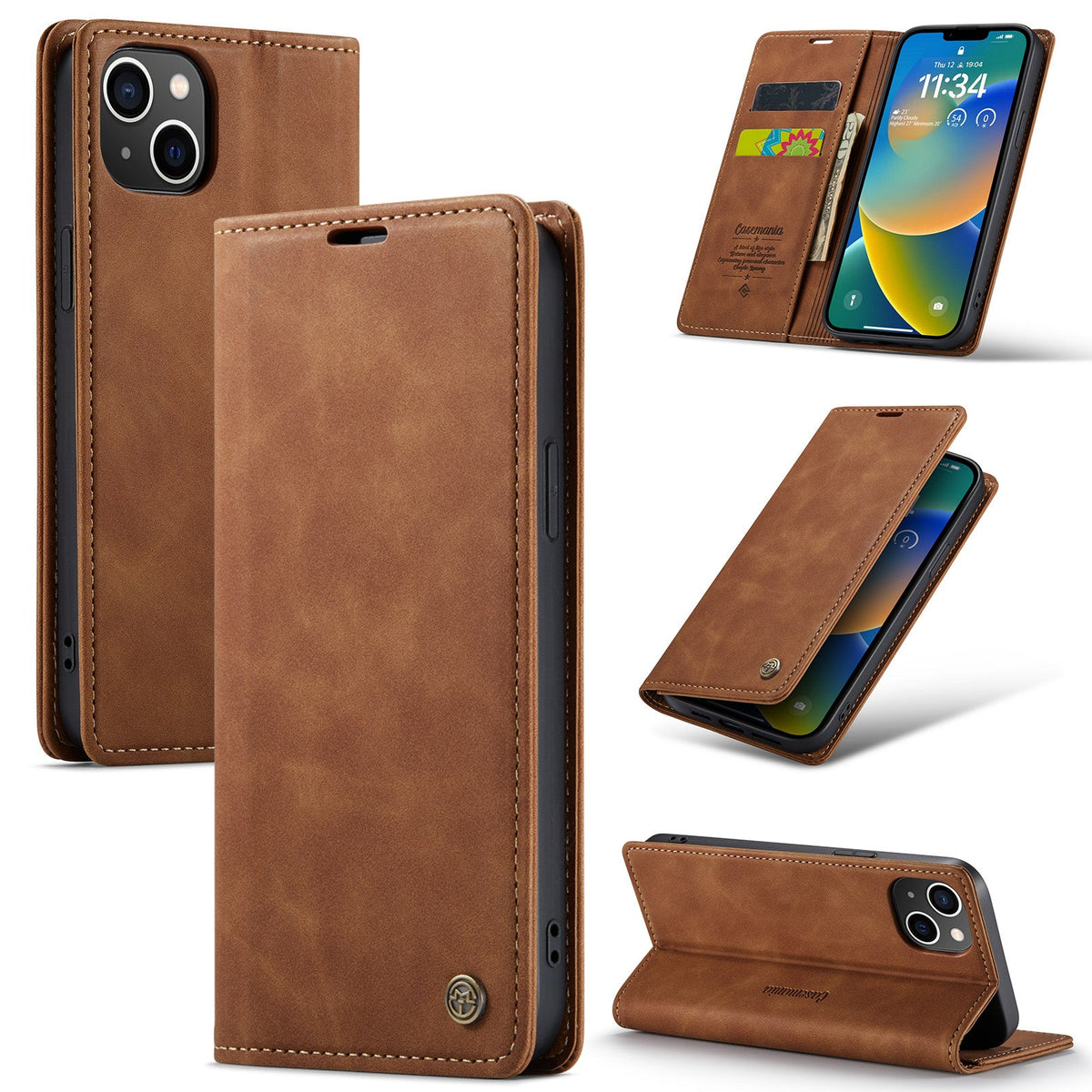 Apple iPhone 15 Plus Case - Sienna Brown - Slim Wallet Case