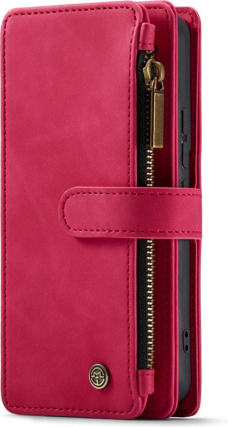 Apple iPhone 13 Pro Max Hoesje - Royal Fuchsia - Luxe Bookcase met Rits