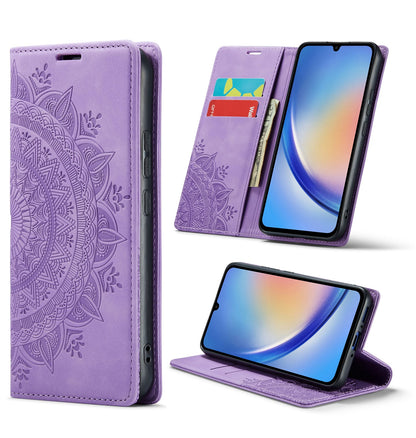 Samsung Galaxy S24 Ultra Hoesje - Bright Lila - Mandala Dunne Bookcase