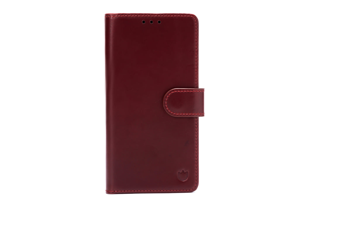 Apple iPhone Air Hoesje - Burgundy Red - Echt Leren Bookcase