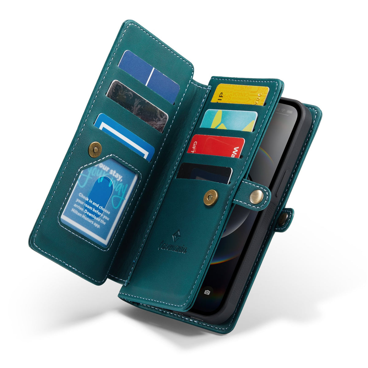Apple iPhone 17e Hoesje - Emerald Green - 2 in 1 MagSafe Bookcase met 10 Kaart Vakken