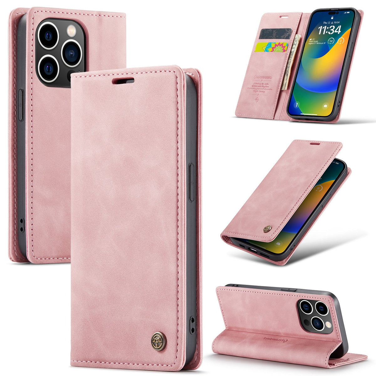 Apple iPhone 15 Pro Hoesje - Pale Pink - Dunne Bookcase